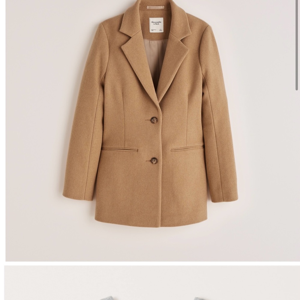A&F wool blend coat blazer in Camel